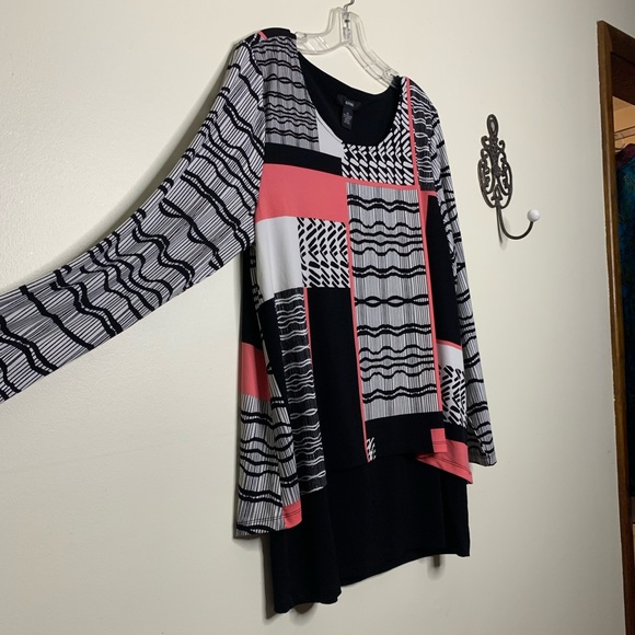 Alfani Color Block Layered Split Back Tunic Sz XL - Picture 5 of 10